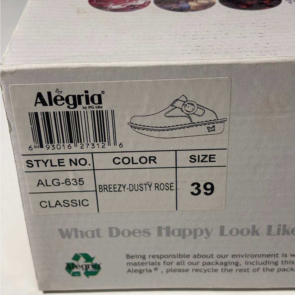 Alegria Dusty Rose Clogs size 39 - Picture 9 of 9